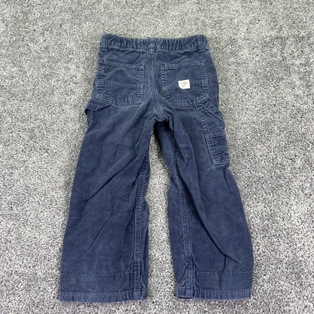 OshKosh B'gosh Pants Boys 4T Blue Corduroy Cargo Adjustable Waist Pockets